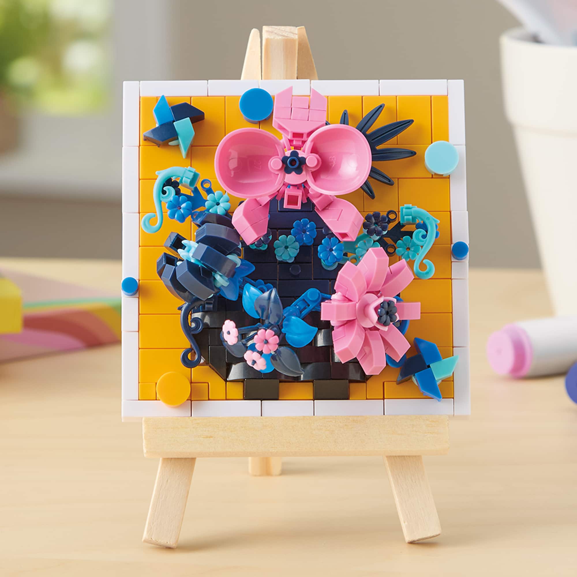 Orchid Brick Art Kit with Wooden Easel by Make Market®